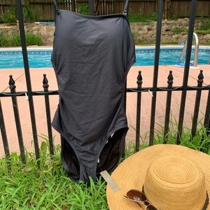 NWT J.CREW black one piece swim suit.